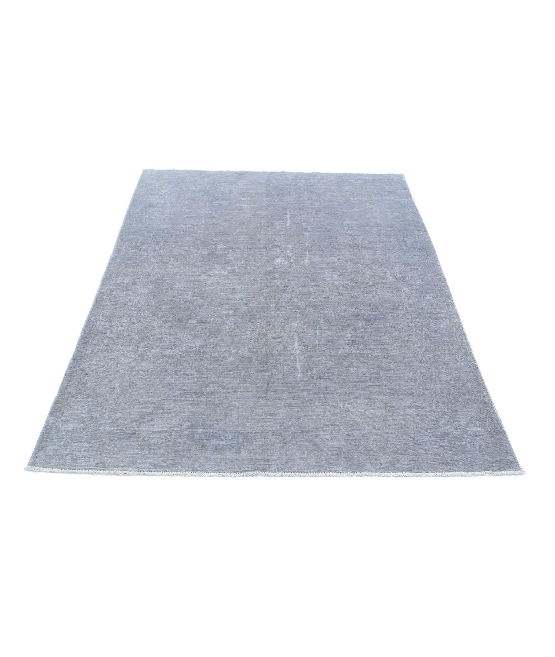 Overdye 4'7'' X 6'1'' Hand-Knotted Wool Rug 4'7'' x 6'1'' (138 X 183) / Grey / Grey