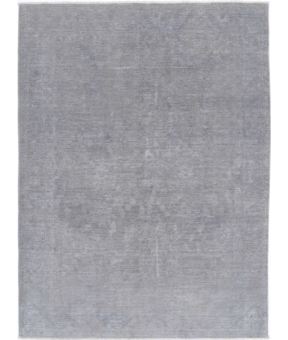 Overdye 4'7'' X 6'1'' Hand-Knotted Wool Rug 4'7'' x 6'1'' (138 X 183) / Grey / Grey