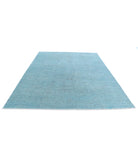 Overdye 8'0'' X 9'9'' Hand-Knotted Wool Rug 8'0'' x 9'9'' (240 X 293) / Teal / Teal