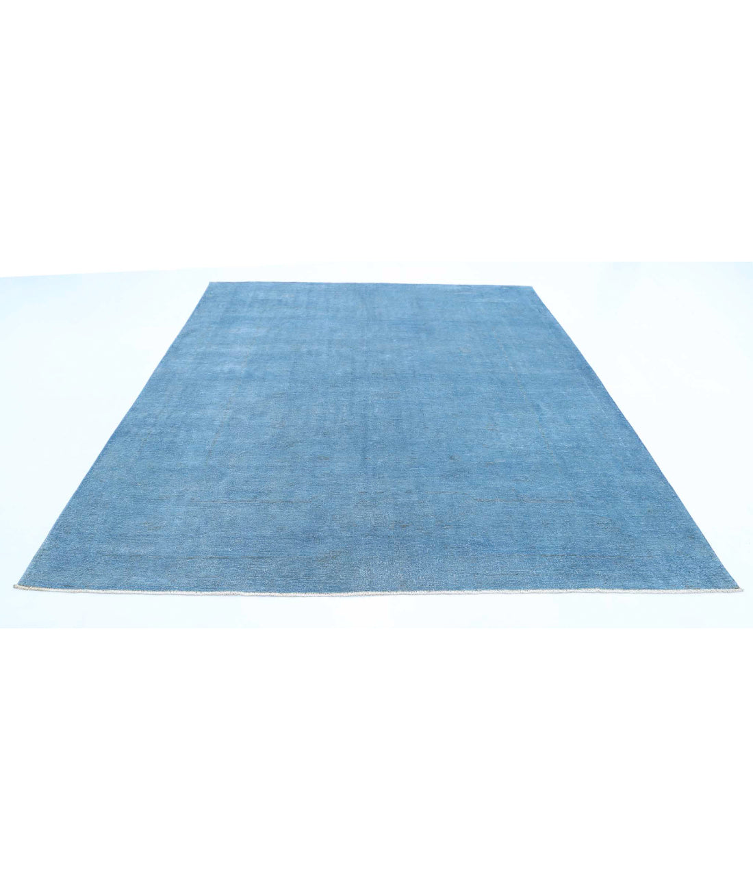 Overdye 7'11'' X 9'8'' Hand-Knotted Wool Rug 7'11'' x 9'8'' (238 X 290) / Blue / Blue