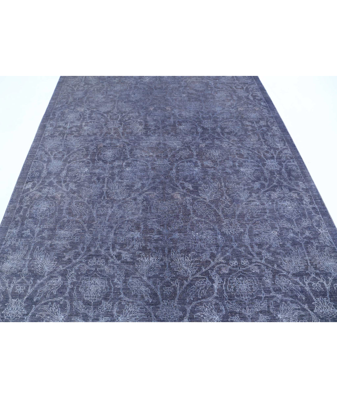 Overdye 6'7'' X 9'7'' Hand-Knotted Wool-Bamboo Silk Rug 6'7'' x 9'7'' (198 X 288) / Blue / Blue