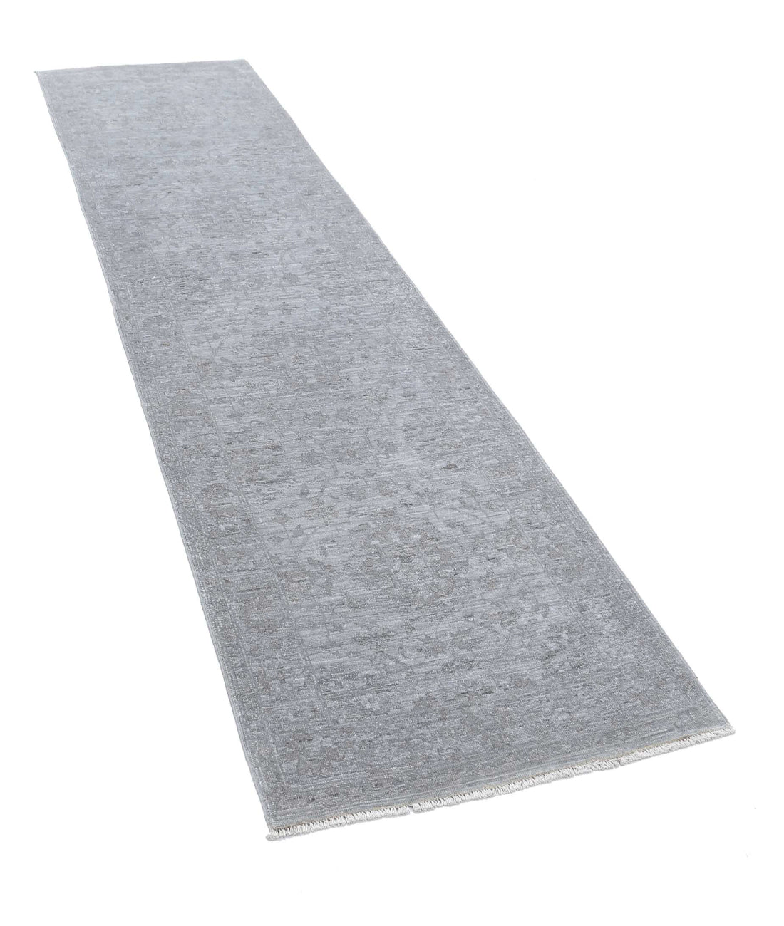 Overdye 2'6'' X 9'7'' Hand-Knotted Wool Rug 2'6'' x 9'7'' (75 X 288) / Grey / Grey