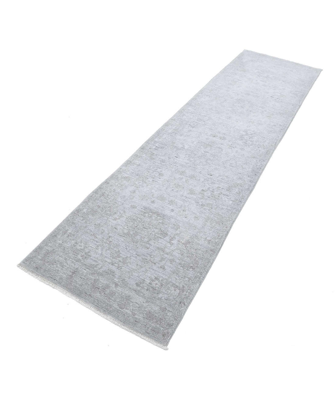 Overdye 2'6'' X 9'7'' Hand-Knotted Wool Rug 2'6'' x 9'7'' (75 X 288) / Grey / Grey