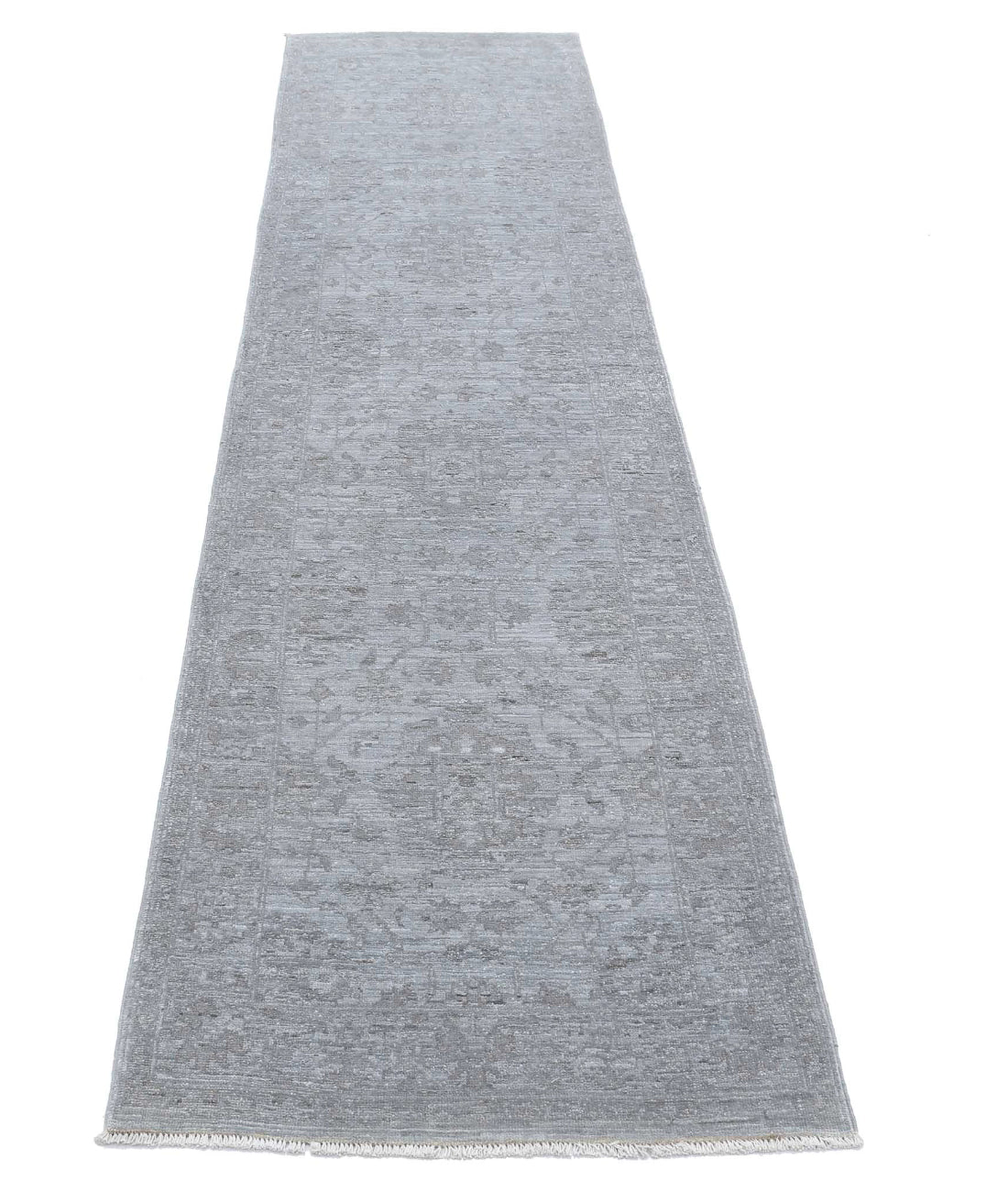 Overdye 2'6'' X 9'7'' Hand-Knotted Wool Rug 2'6'' x 9'7'' (75 X 288) / Grey / Grey