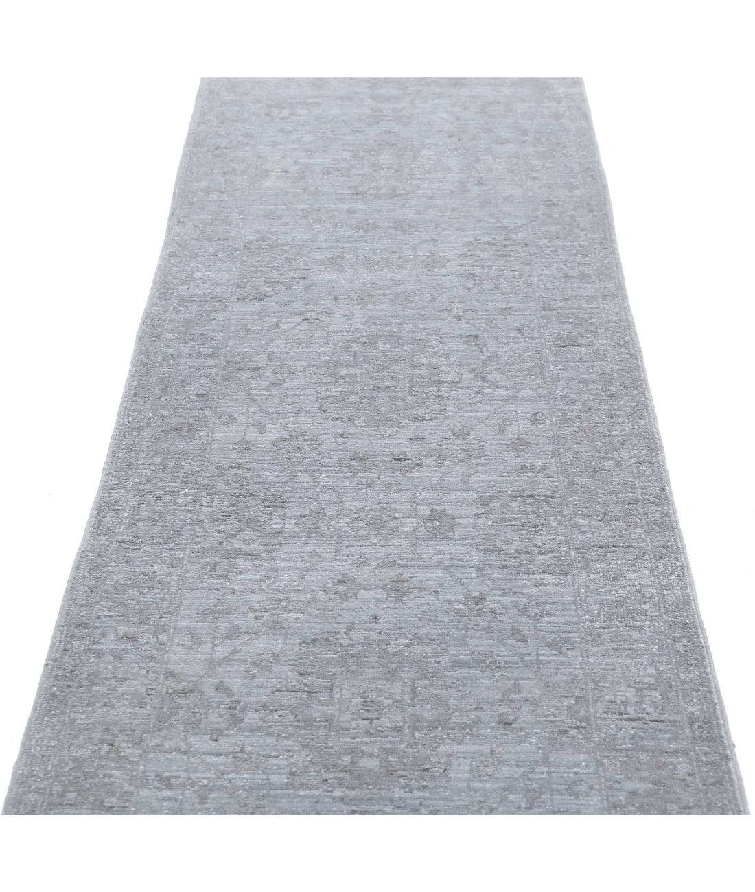 Overdye 2'6'' X 9'7'' Hand-Knotted Wool Rug 2'6'' x 9'7'' (75 X 288) / Grey / Grey