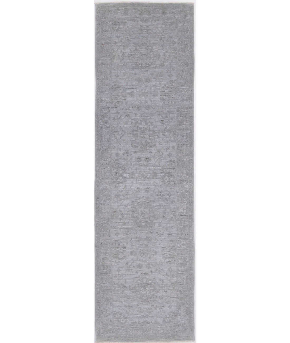 Overdye 2'6'' X 9'7'' Hand-Knotted Wool Rug 2'6'' x 9'7'' (75 X 288) / Grey / Grey