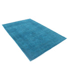 Overdye 5'5'' X 7'6'' Hand-Knotted Wool Rug 5'5'' x 7'6'' (163 X 225) / Teal / N/A