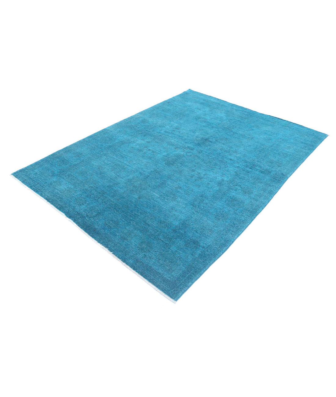 Overdye 5'5'' X 7'6'' Hand-Knotted Wool Rug 5'5'' x 7'6'' (163 X 225) / Teal / N/A