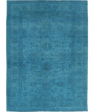 Overdye 5'5'' X 7'6'' Hand-Knotted Wool Rug 5'5'' x 7'6'' (163 X 225) / Teal / N/A