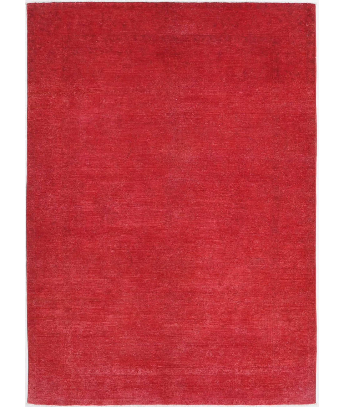 Overdye 5'5'' X 7'7'' Hand-Knotted Wool Rug 5'5'' x 7'7'' (163 X 228) / Red / Red