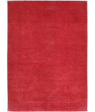 Overdye 5'5'' X 7'7'' Hand-Knotted Wool Rug 5'5'' x 7'7'' (163 X 228) / Red / Red