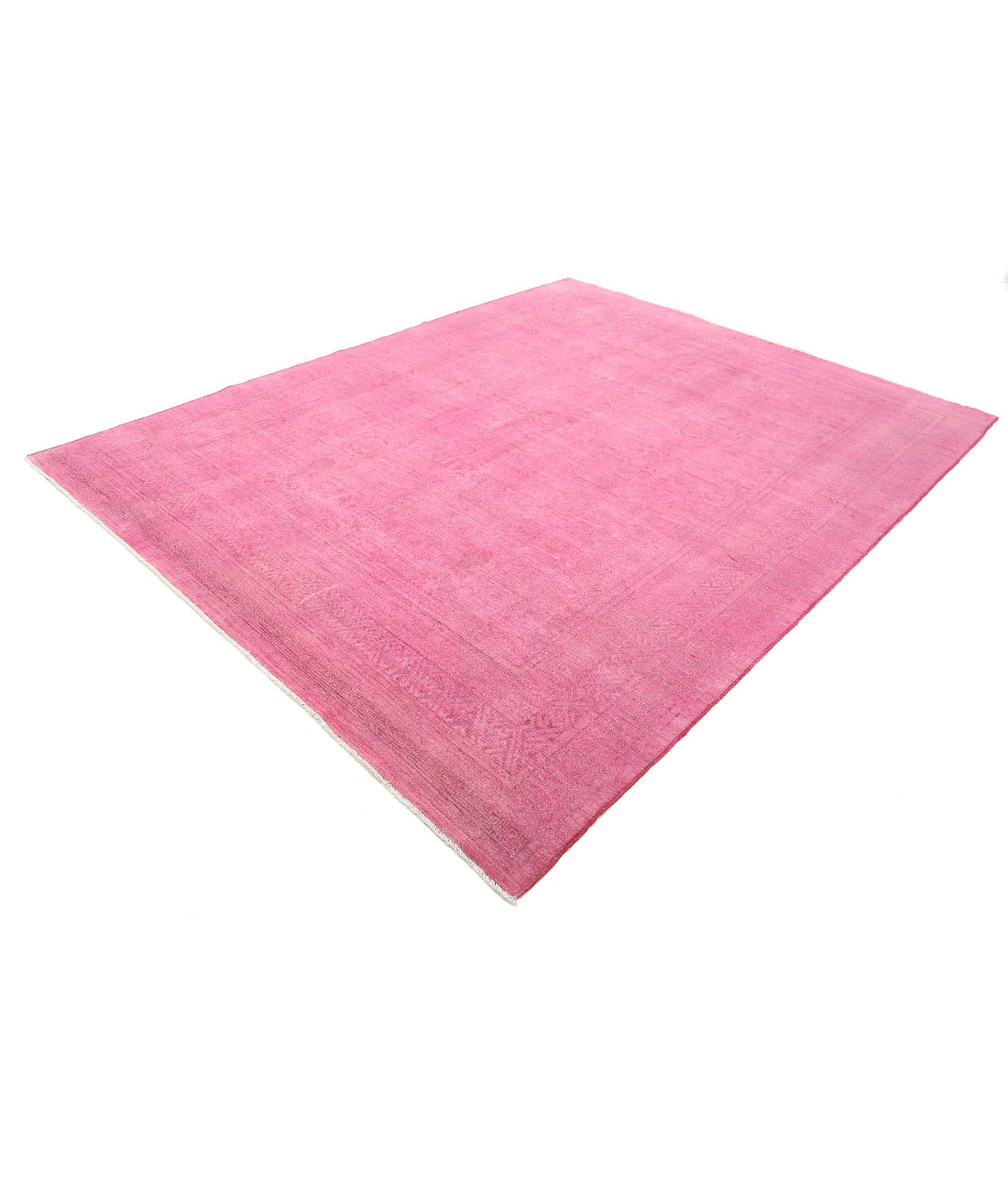 Overdye 7'9'' X 9'10'' Hand-Knotted Wool Rug 7'9'' x 9'10'' (233 X 295) / Pink / Pink