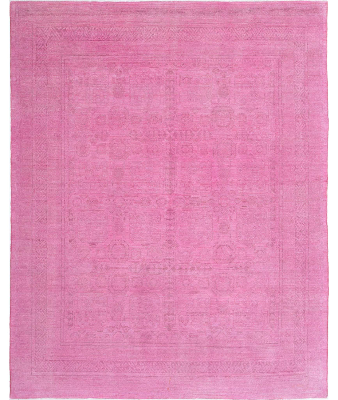 Overdye 7'9'' X 9'10'' Hand-Knotted Wool Rug 7'9'' x 9'10'' (233 X 295) / Pink / Pink