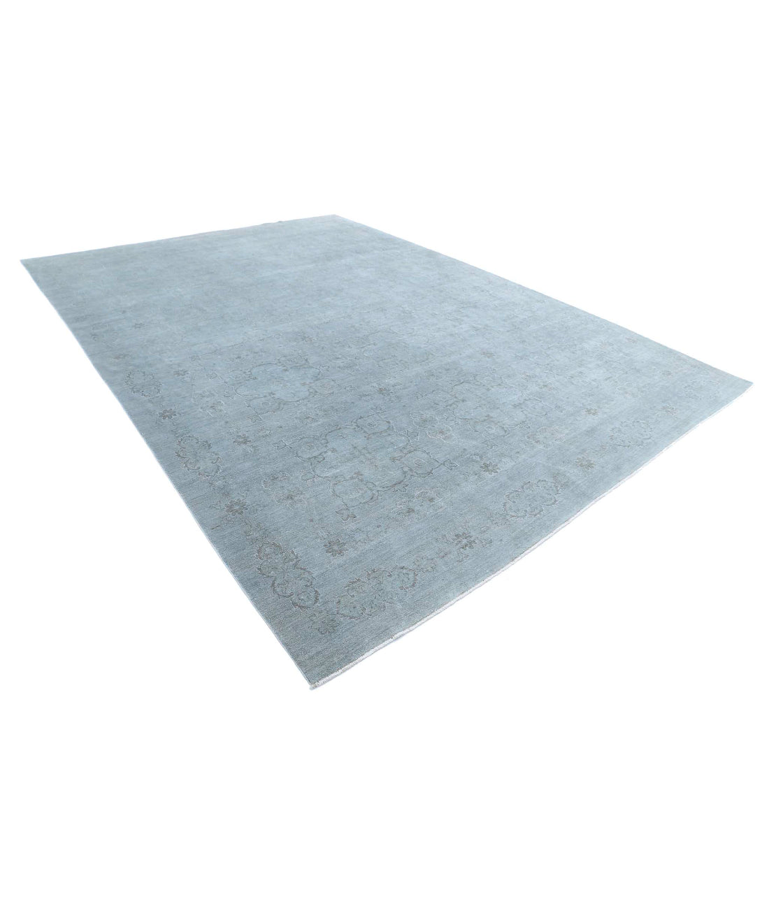 Overdye 9'10'' X 13'11'' Hand-Knotted Wool-Silk Rug 9'10'' x 13'11'' (295 X 418) / Grey / Blue