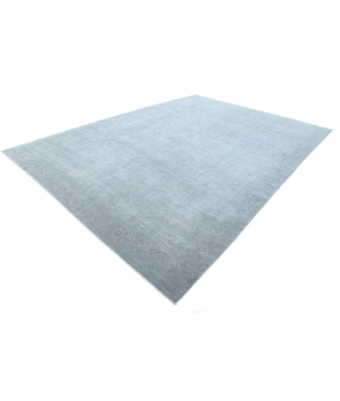 Overdye 9'10'' X 13'11'' Hand-Knotted Wool-Silk Rug 9'10'' x 13'11'' (295 X 418) / Grey / Blue