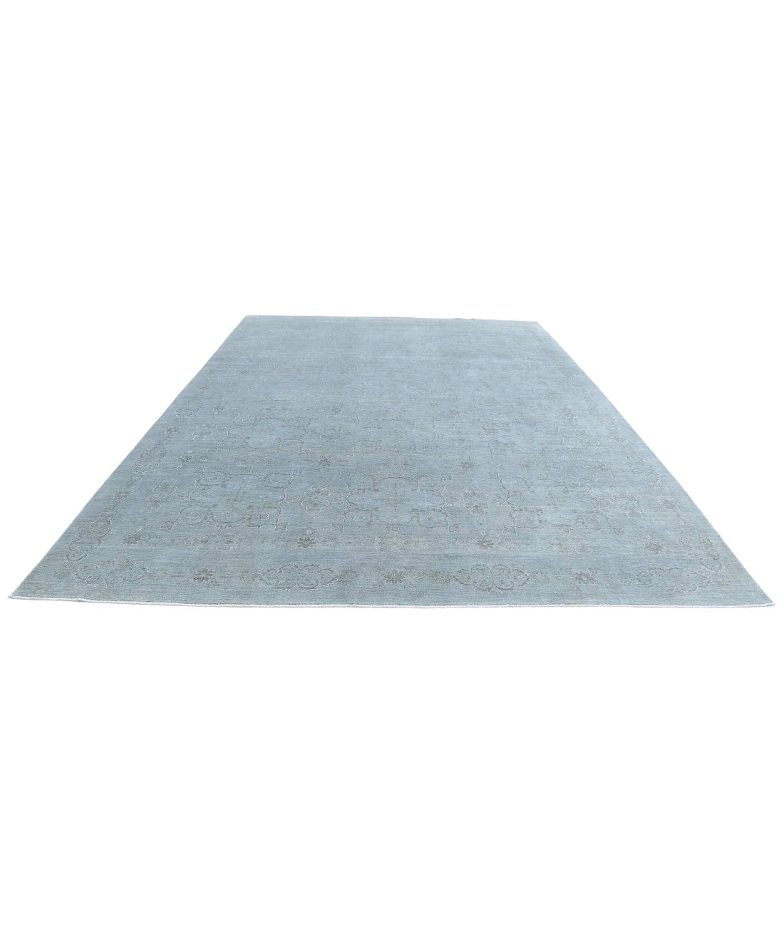 Overdye 9'10'' X 13'11'' Hand-Knotted Wool-Silk Rug 9'10'' x 13'11'' (295 X 418) / Grey / Blue