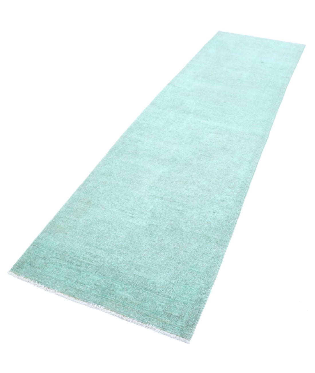 Overdye 2'7'' X 9'4'' Hand-Knotted Wool Rug 2'7'' x 9'4'' (78 X 280) / Green / N/A