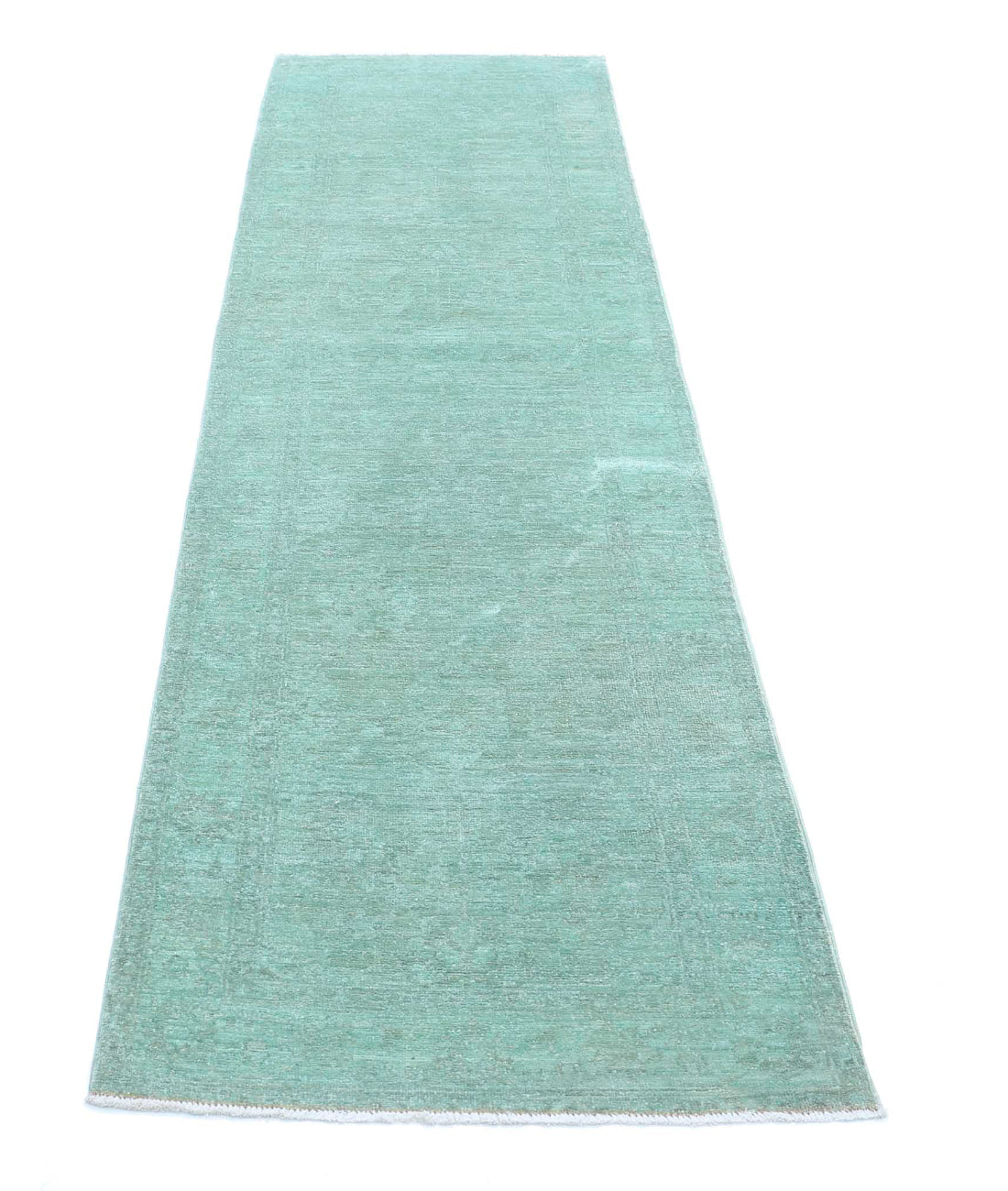 Overdye 2'7'' X 9'4'' Hand-Knotted Wool Rug 2'7'' x 9'4'' (78 X 280) / Green / N/A