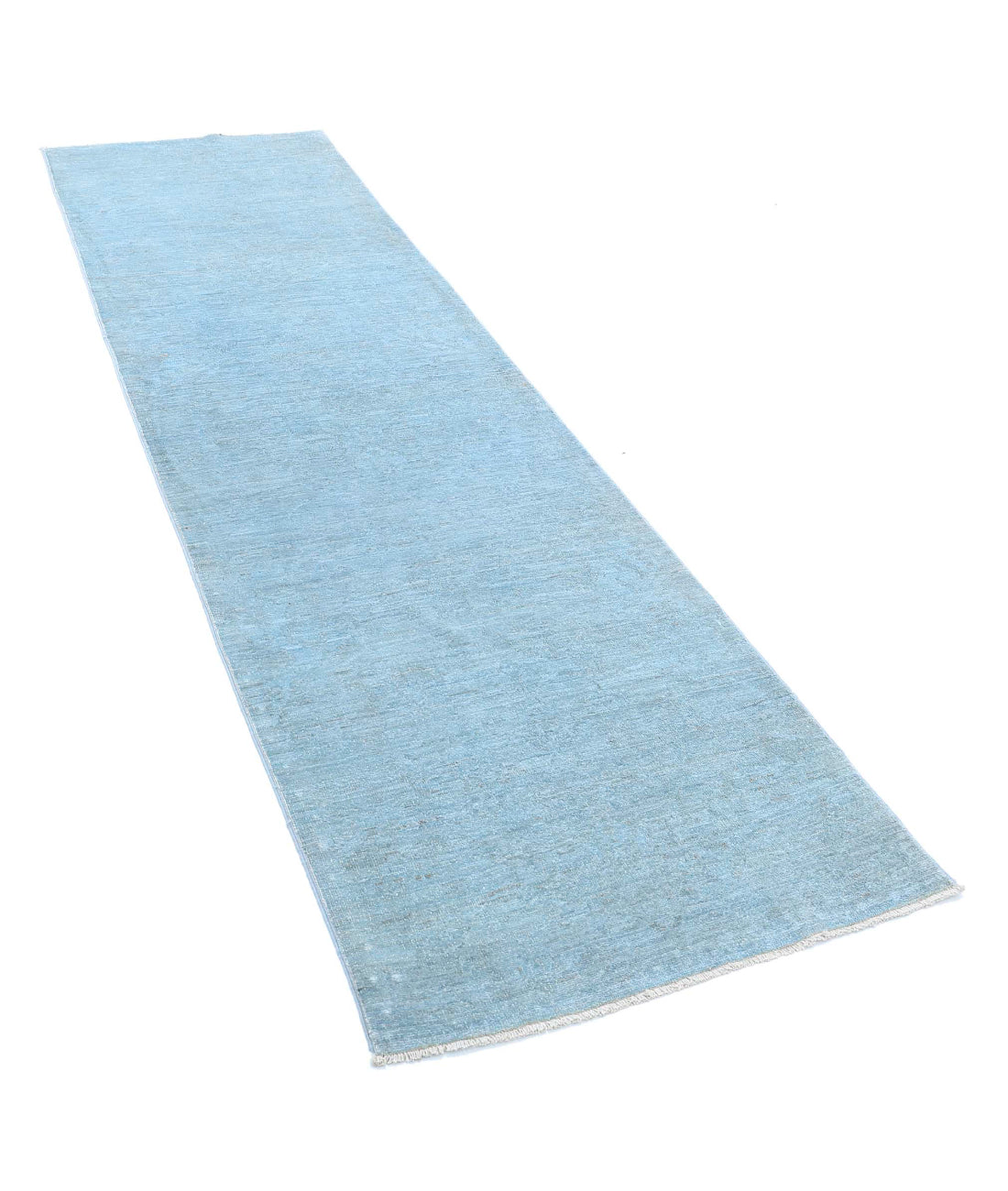 Overdye 2'7'' X 9'3'' Hand-Knotted Wool Rug 2'7'' x 9'3'' (78 X 278) / Blue / Blue