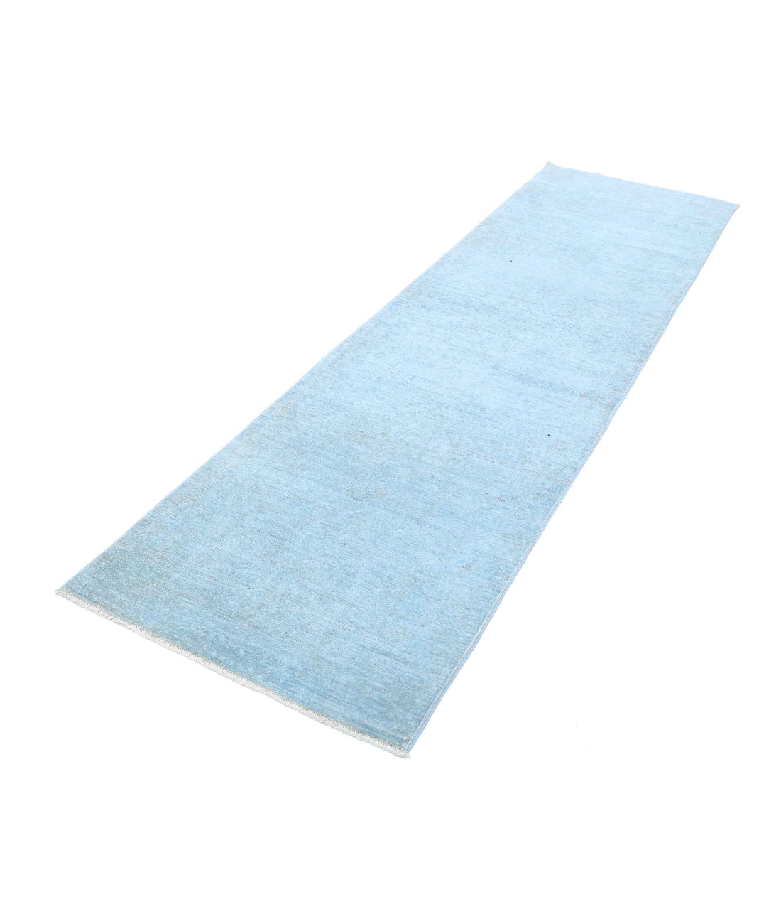 Overdye 2'7'' X 9'3'' Hand-Knotted Wool Rug 2'7'' x 9'3'' (78 X 278) / Blue / Blue