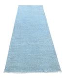 Overdye 2'7'' X 9'3'' Hand-Knotted Wool Rug 2'7'' x 9'3'' (78 X 278) / Blue / Blue