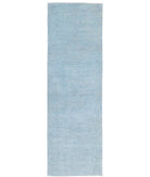 Overdye 2'7'' X 9'3'' Hand-Knotted Wool Rug 2'7'' x 9'3'' (78 X 278) / Blue / Blue