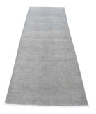 Overdye 2'8'' X 9'3'' Hand-Knotted Wool Rug 2'8'' x 9'3'' (80 X 278) / Grey / Grey