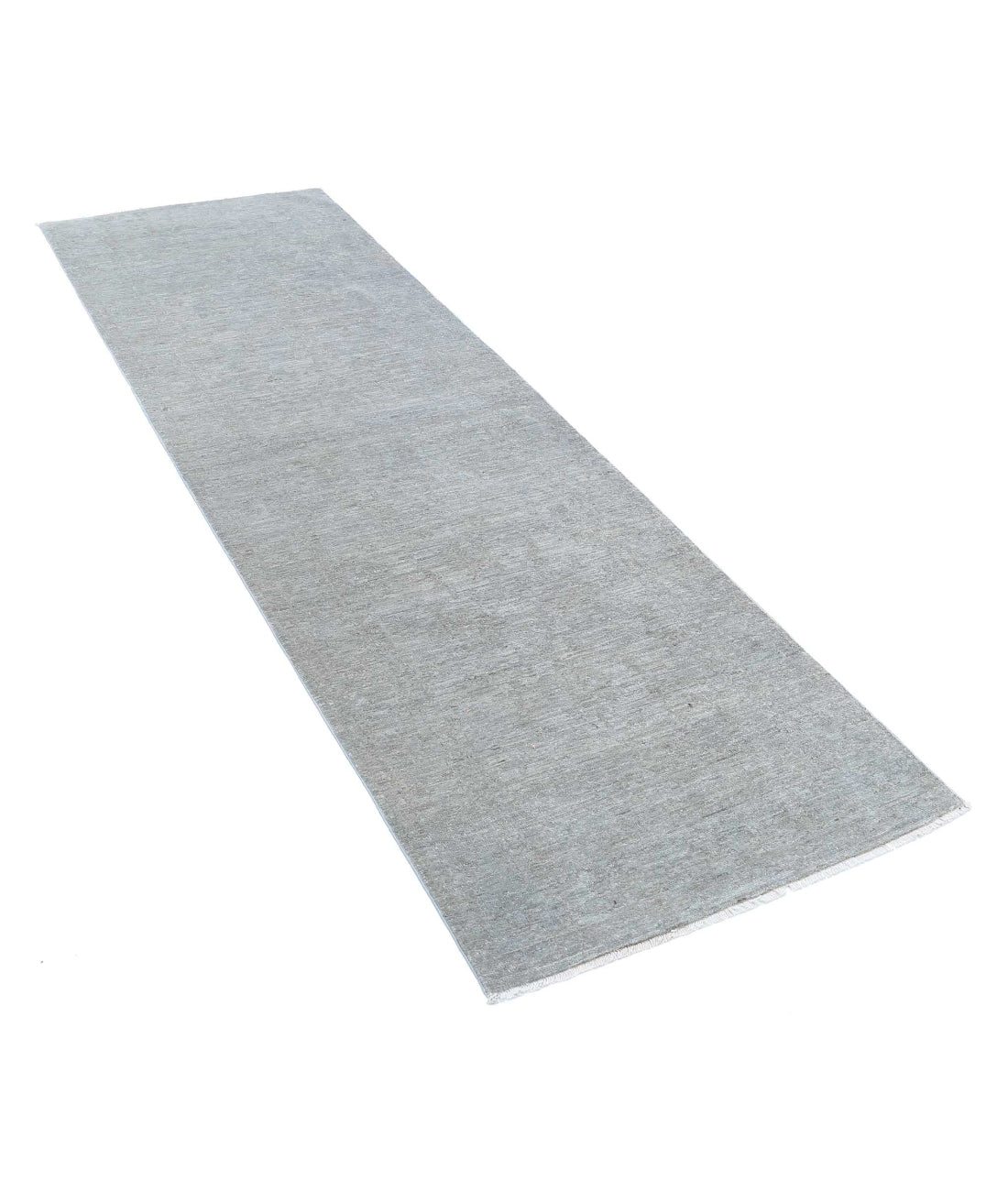 Overdye 2'8'' X 8'6'' Hand-Knotted Wool Rug 2'8'' x 8'6'' (80 X 255) / Grey / Grey