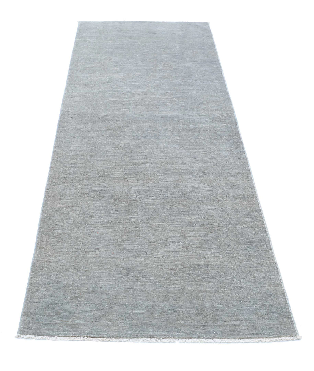 Overdye 2'8'' X 8'6'' Hand-Knotted Wool Rug 2'8'' x 8'6'' (80 X 255) / Grey / Grey