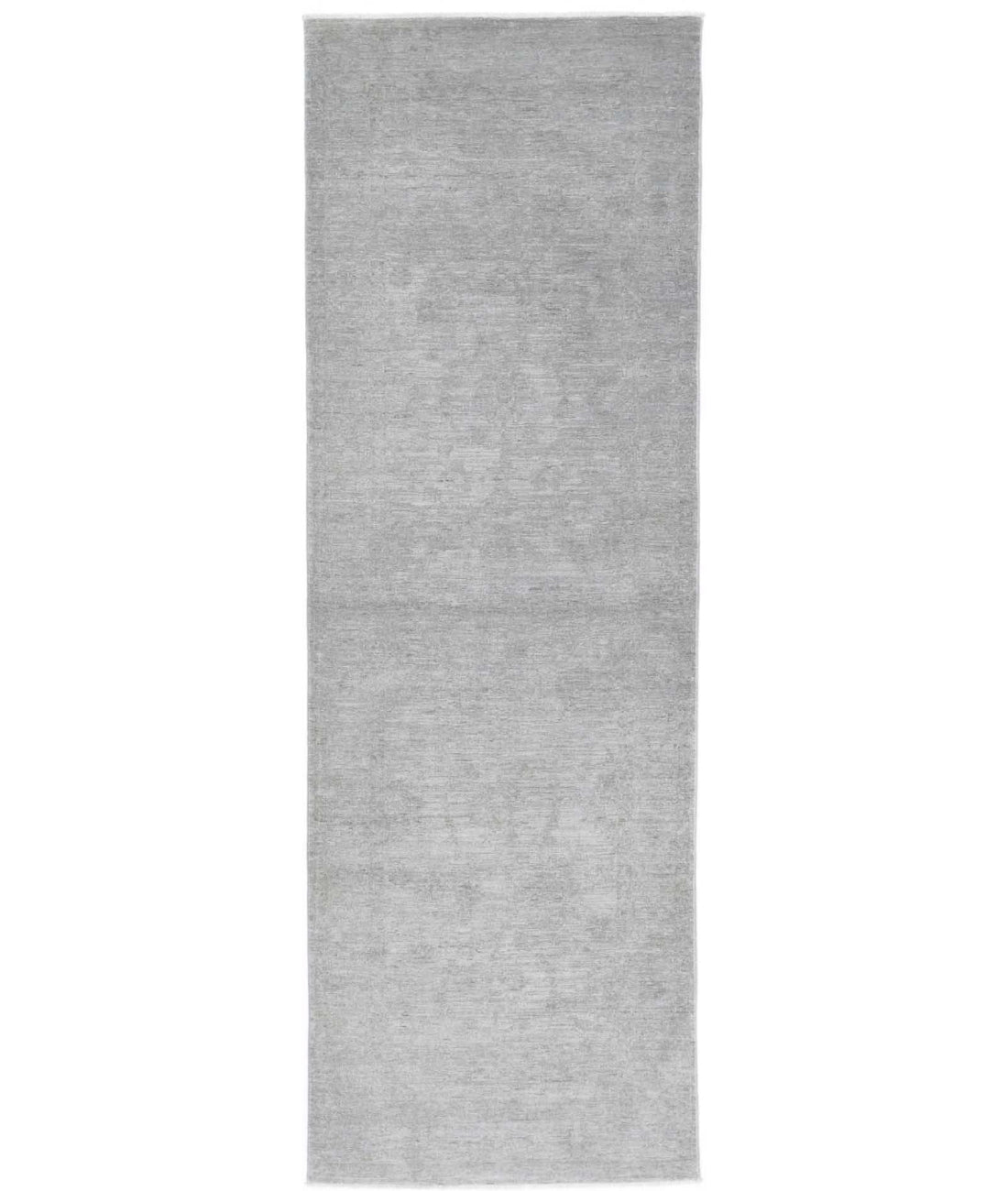 Overdye 2'8'' X 8'6'' Hand-Knotted Wool Rug 2'8'' x 8'6'' (80 X 255) / Grey / Grey