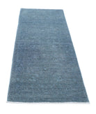 Overdye 2'5'' X 6'5'' Hand-Knotted Wool Rug 2'5'' x 6'5'' (73 X 193) / Green / N/A