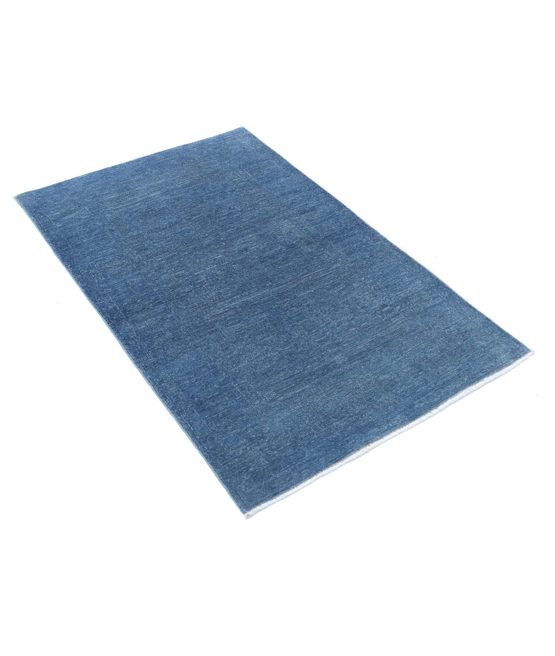 Overdye 3'1'' X 4'9'' Hand-Knotted Wool Rug 3'1'' x 4'9'' (93 X 143) / Blue / Blue