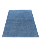 Overdye 3'1'' X 4'9'' Hand-Knotted Wool Rug 3'1'' x 4'9'' (93 X 143) / Blue / Blue