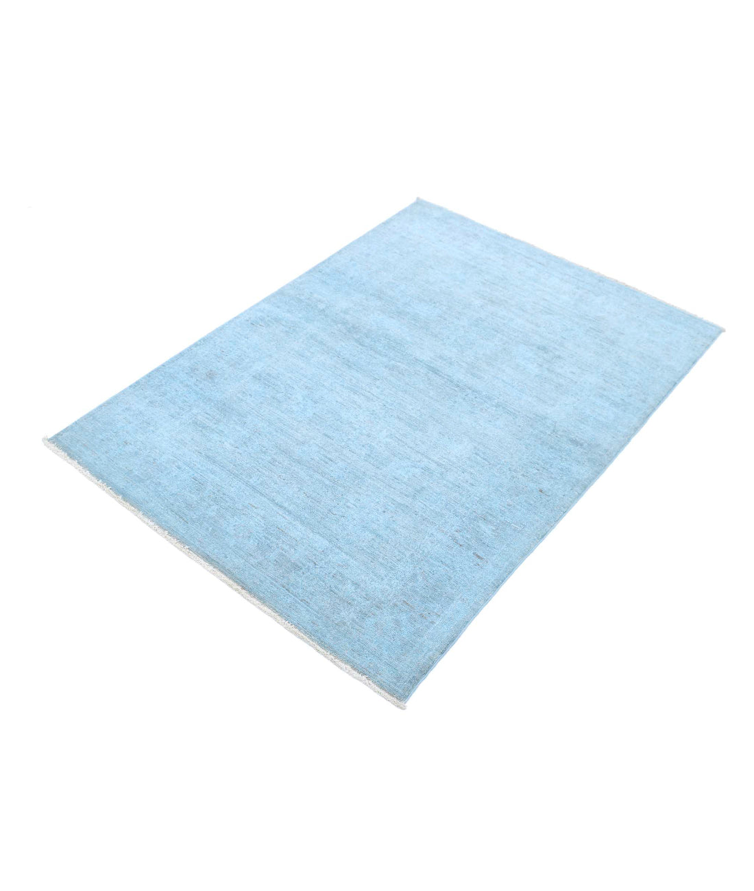 Overdye 3'2'' X 4'7'' Hand-Knotted Wool Rug 3'2'' x 4'7'' (95 X 138) / Blue / Blue