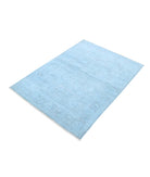 Overdye 3'2'' X 4'7'' Hand-Knotted Wool Rug 3'2'' x 4'7'' (95 X 138) / Blue / Blue