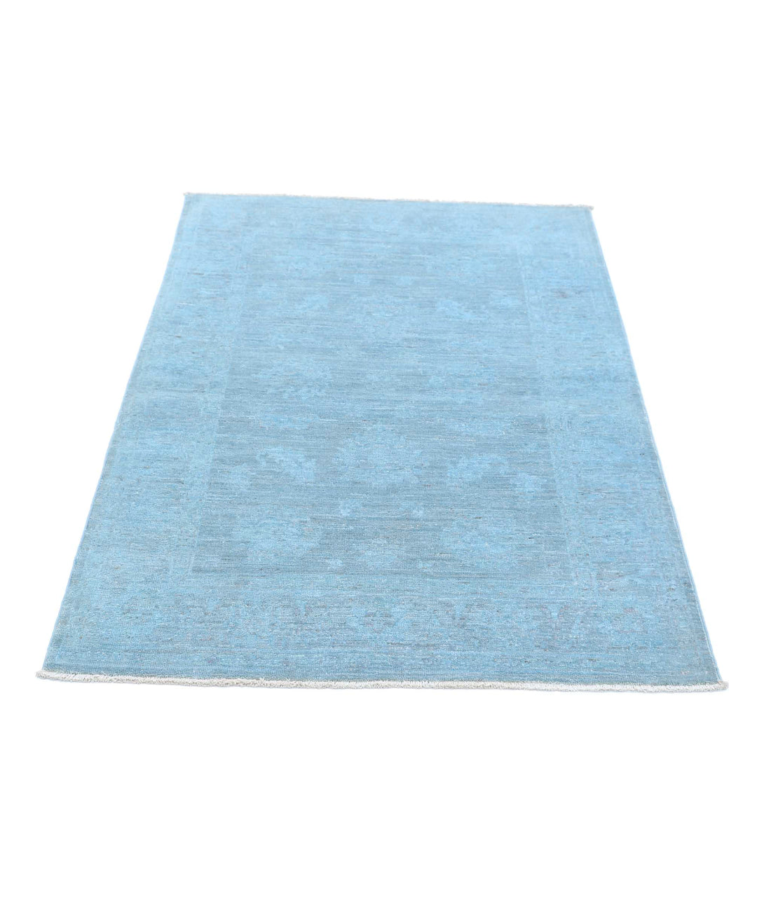 Overdye 3'2'' X 4'7'' Hand-Knotted Wool Rug 3'2'' x 4'7'' (95 X 138) / Blue / Blue