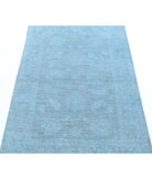 Overdye 3'2'' X 4'7'' Hand-Knotted Wool Rug 3'2'' x 4'7'' (95 X 138) / Blue / Blue