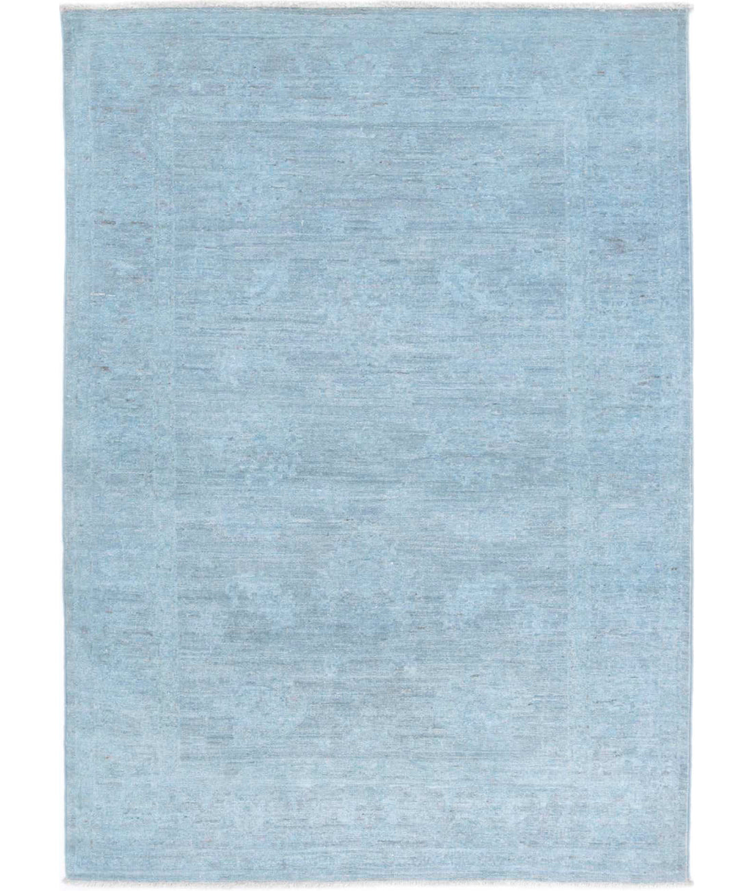 Overdye 3'2'' X 4'7'' Hand-Knotted Wool Rug 3'2'' x 4'7'' (95 X 138) / Blue / Blue