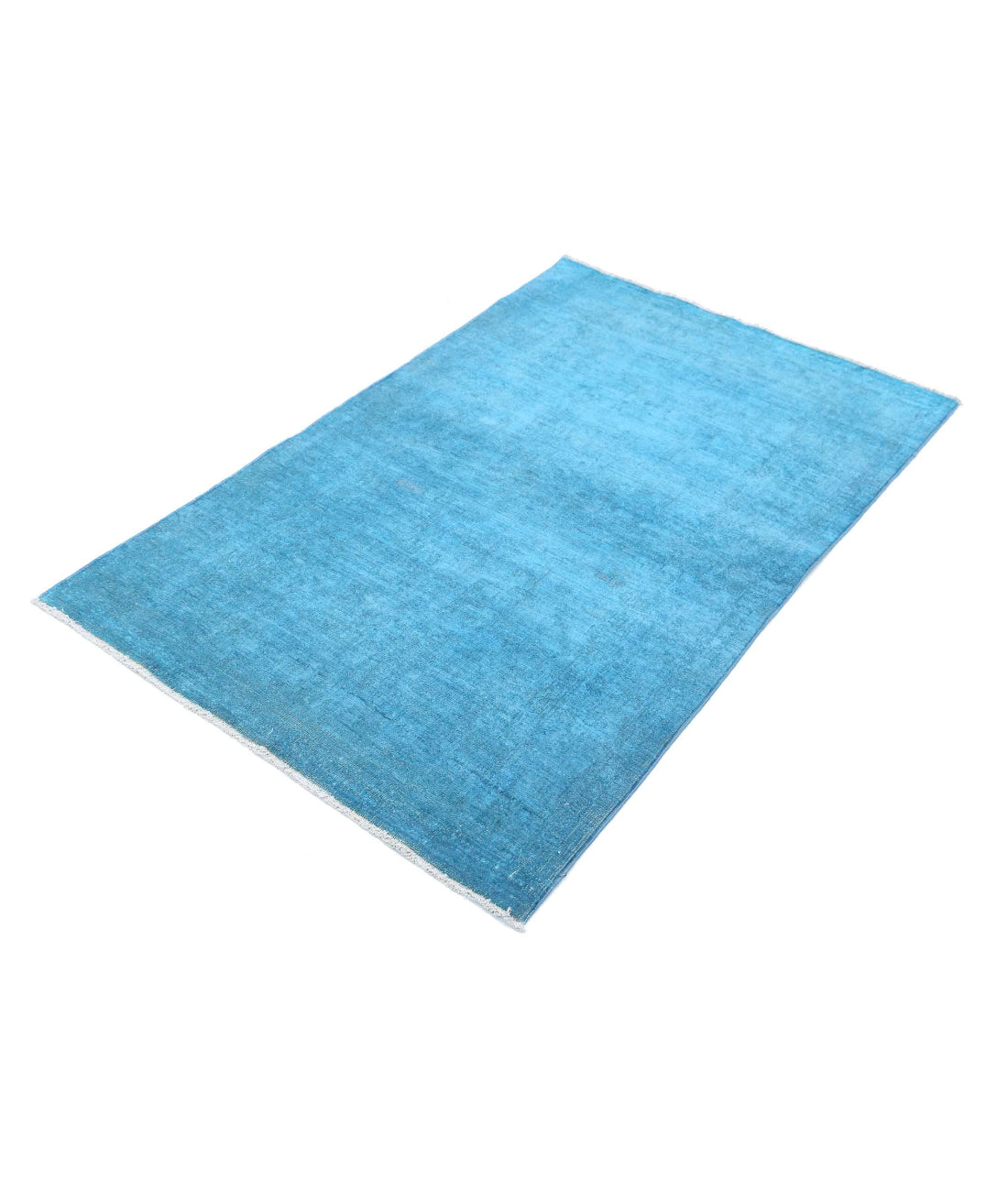 Overdye 3'3'' X 4'11'' Hand-Knotted Wool Rug 3'3'' x 4'11'' (98 X 148) / Blue / Blue