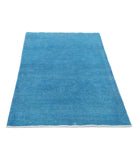 Overdye 3'3'' X 4'11'' Hand-Knotted Wool Rug 3'3'' x 4'11'' (98 X 148) / Blue / Blue