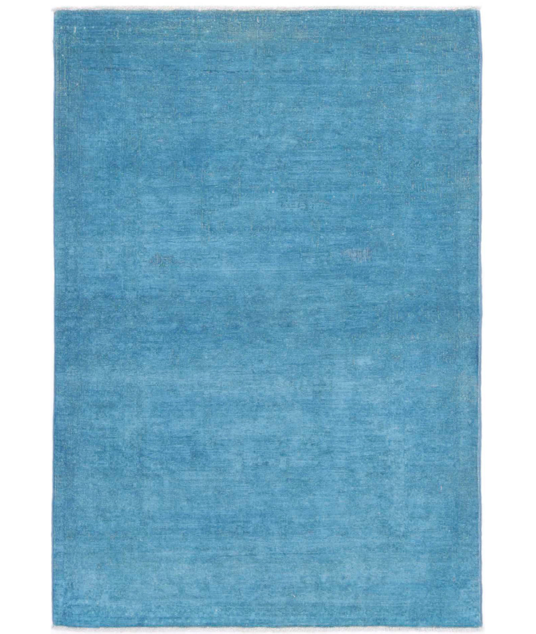 Overdye 3'3'' X 4'11'' Hand-Knotted Wool Rug 3'3'' x 4'11'' (98 X 148) / Blue / Blue