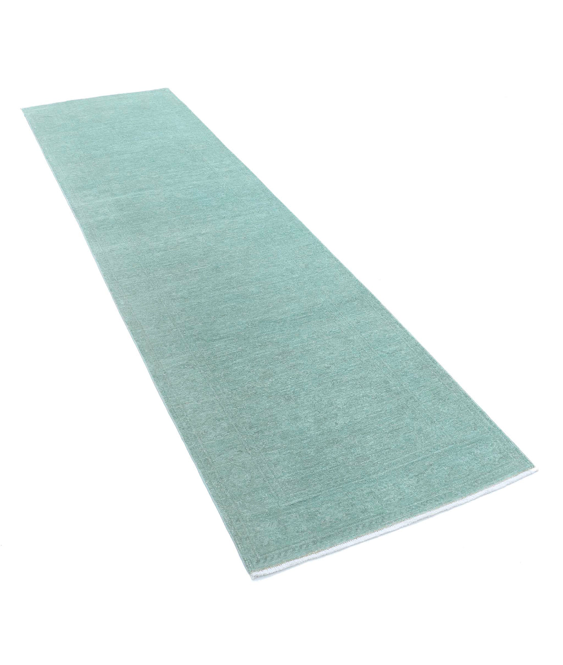 Overdye 2'8'' X 9'3'' Hand-Knotted Wool Rug 2'8'' x 9'3'' (80 X 278) / Green / N/A