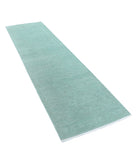 Overdye 2'8'' X 9'3'' Hand-Knotted Wool Rug 2'8'' x 9'3'' (80 X 278) / Green / N/A