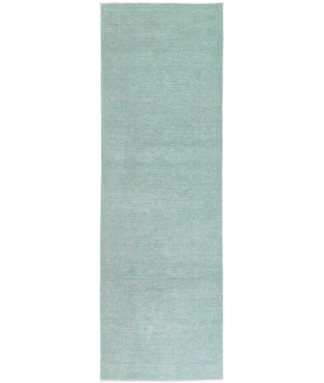 Overdye 2'8'' X 9'3'' Hand-Knotted Wool Rug 2'8'' x 9'3'' (80 X 278) / Green / N/A