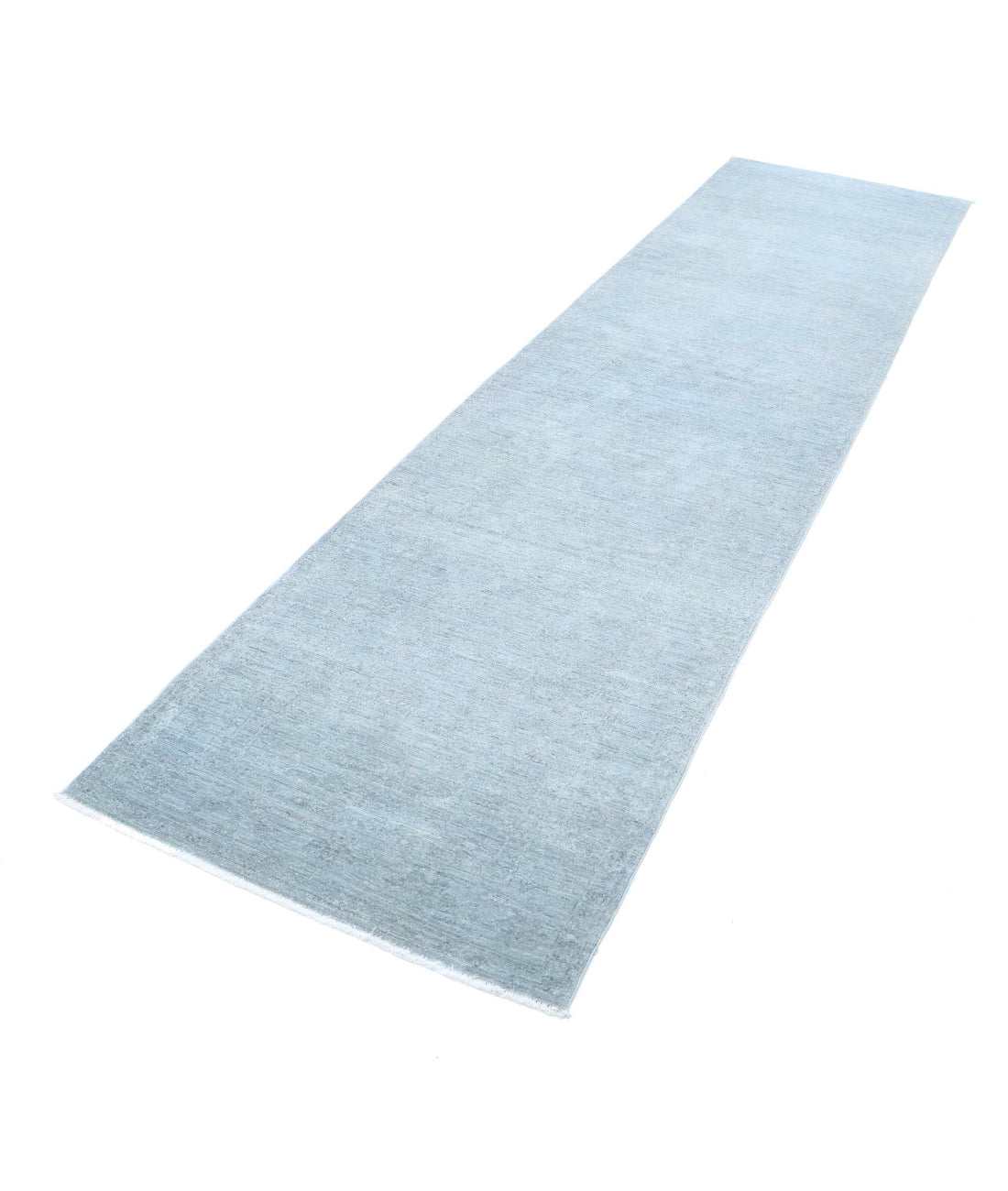 Overdye 2'11'' X 11'3'' Hand-Knotted Wool Rug 2'11'' x 11'3'' (88 X 338) / Blue / Grey