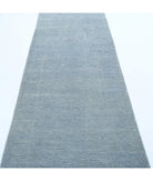 Overdye 2'11'' X 11'3'' Hand-Knotted Wool Rug 2'11'' x 11'3'' (88 X 338) / Blue / Grey