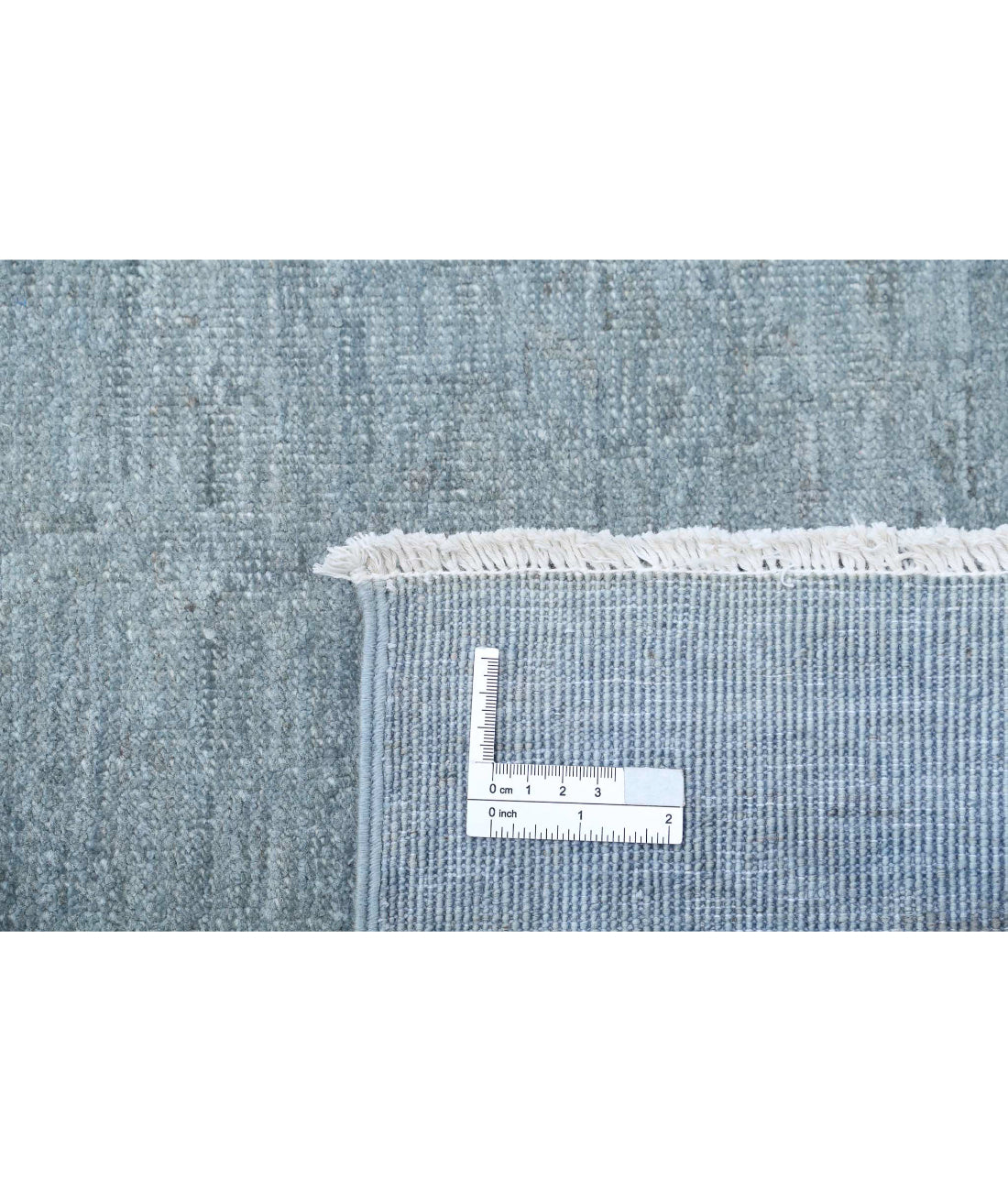 Overdye 2'11'' X 11'3'' Hand-Knotted Wool Rug 2'11'' x 11'3'' (88 X 338) / Blue / Grey