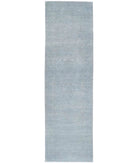 Overdye 2'11'' X 11'3'' Hand-Knotted Wool Rug 2'11'' x 11'3'' (88 X 338) / Blue / Grey