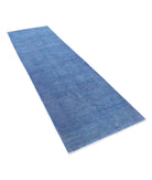 Overdye 2'11'' X 9'2'' Hand-Knotted Wool Rug 2'11'' x 9'2'' (88 X 275) / Blue / Blue