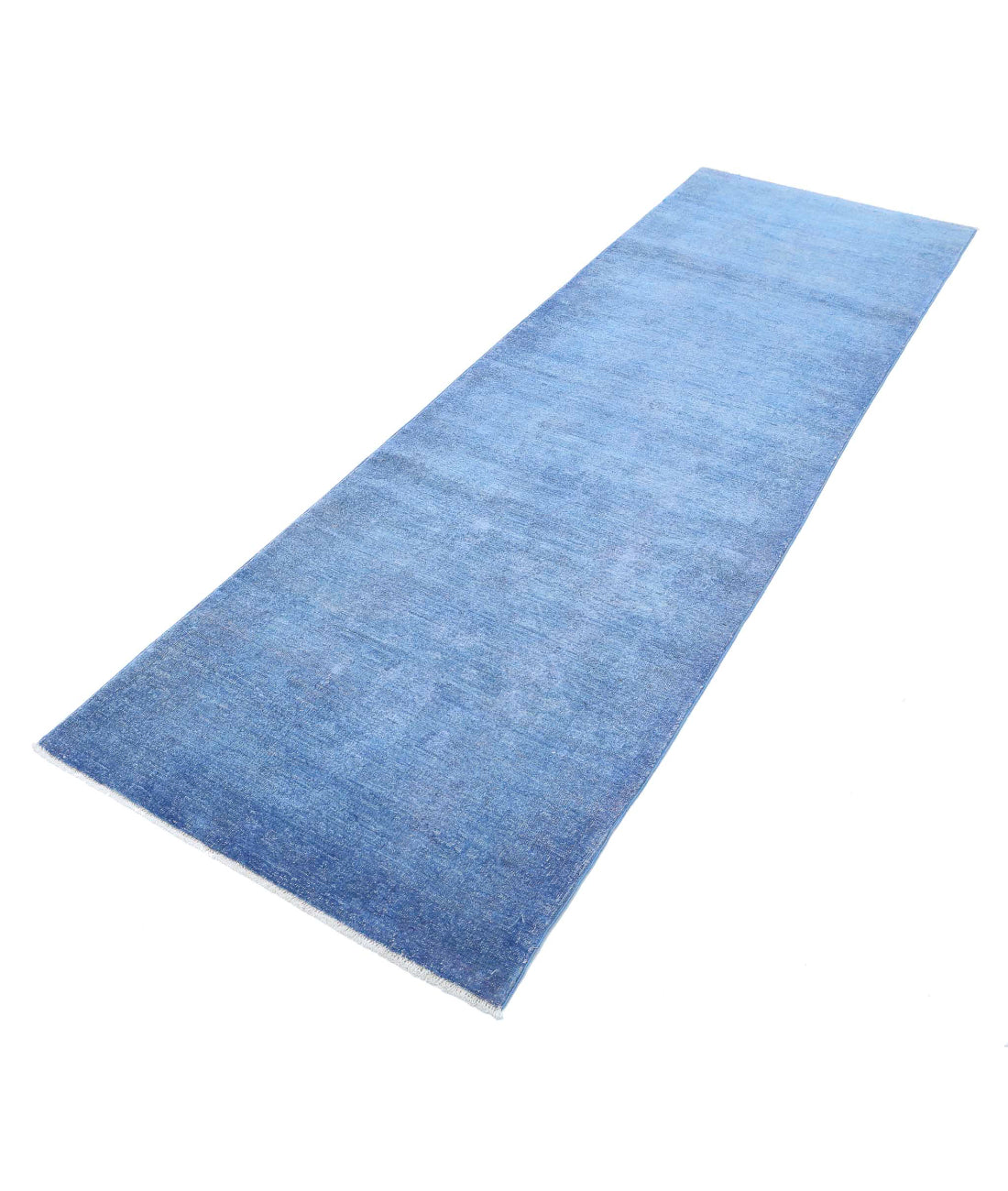 Overdye 2'11'' X 9'2'' Hand-Knotted Wool Rug 2'11'' x 9'2'' (88 X 275) / Blue / Blue